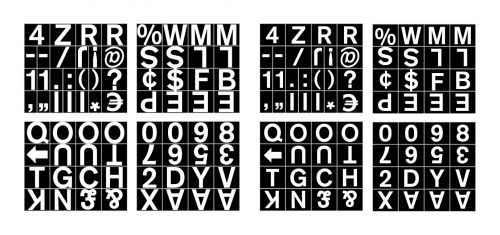 Bi-Office Magnetic Letters Numbers and Symbols 19mm White on Black CAR0802 DD