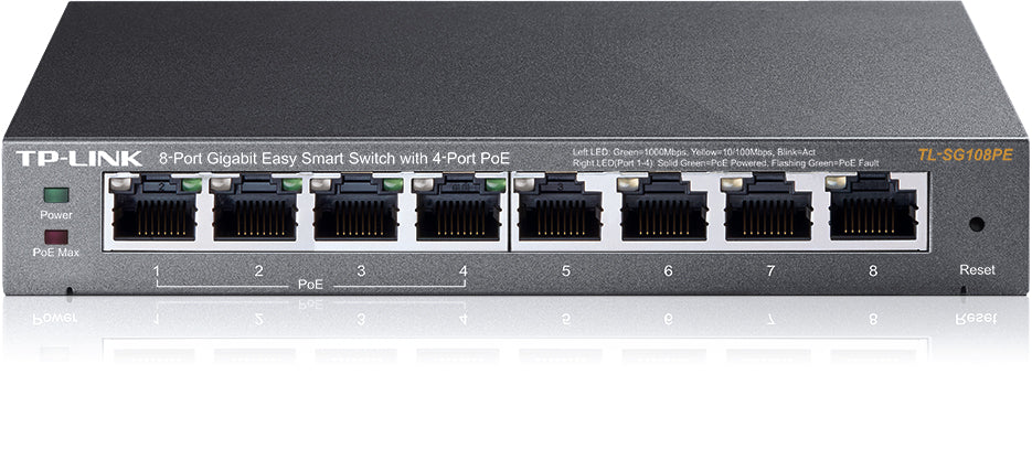 8 Port Gbit Easy Smart Switch with 4xPoE