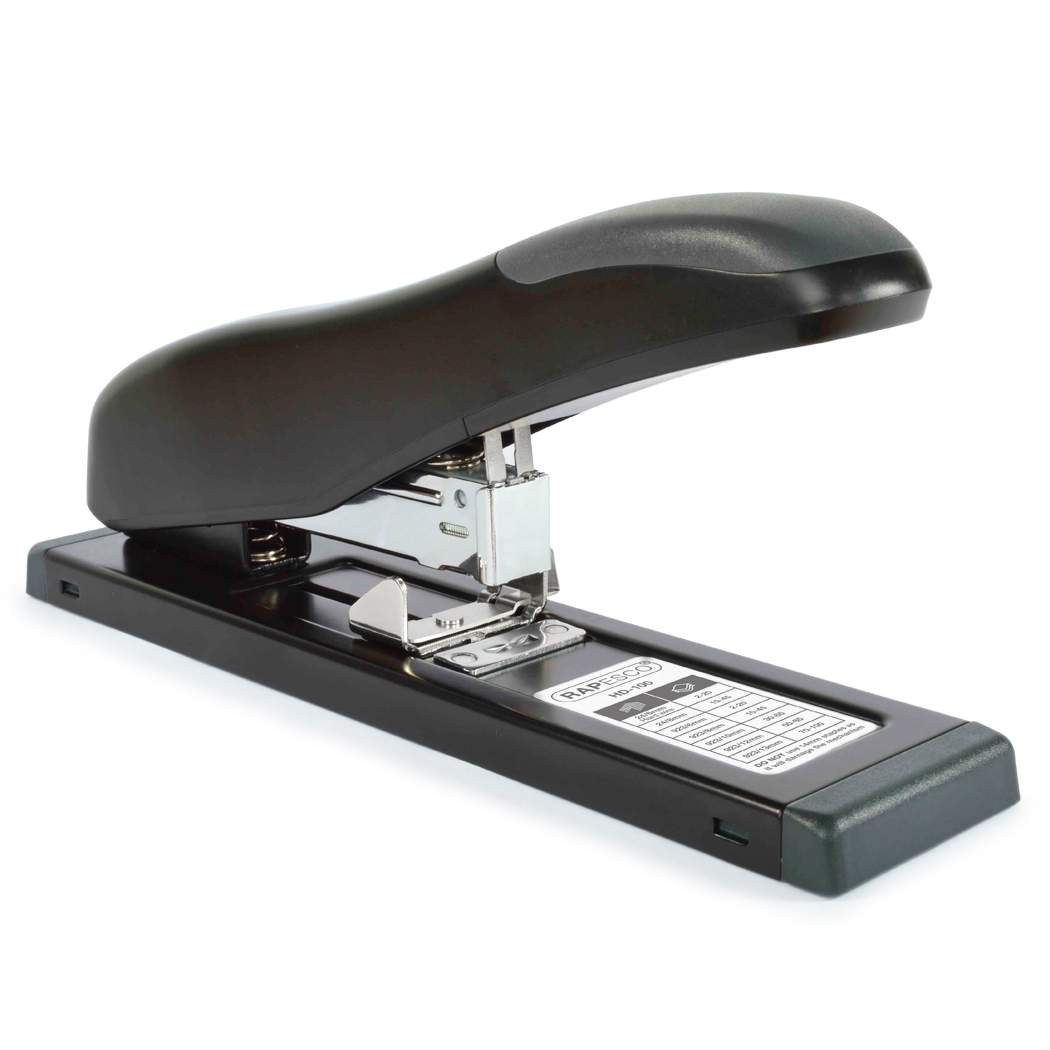Rapesco Germ Savvy HD-100 Eco Stapler Heavy Duty Plastic 100 Sheet Black - 1276
