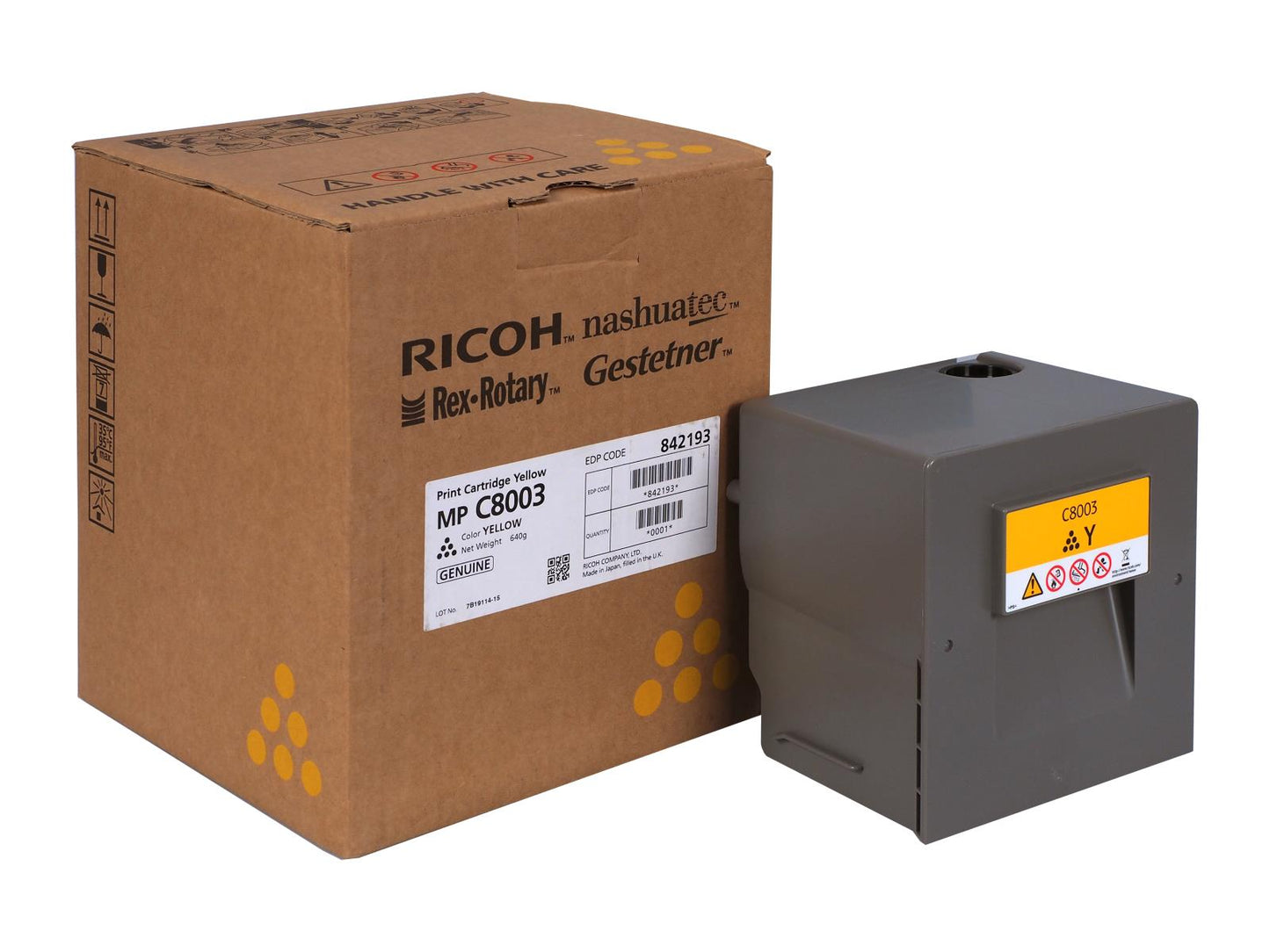 Original Ricoh 842193 Toner Yellow MPC6503/8003