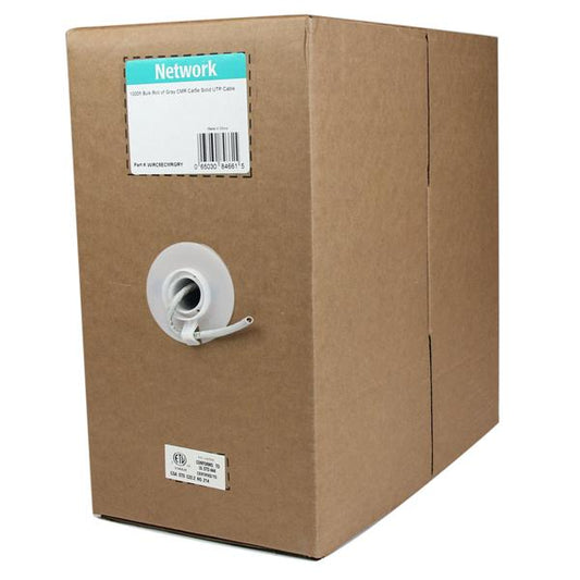 1000ft Bulk Roll of Cat5e Solid UTP Grey