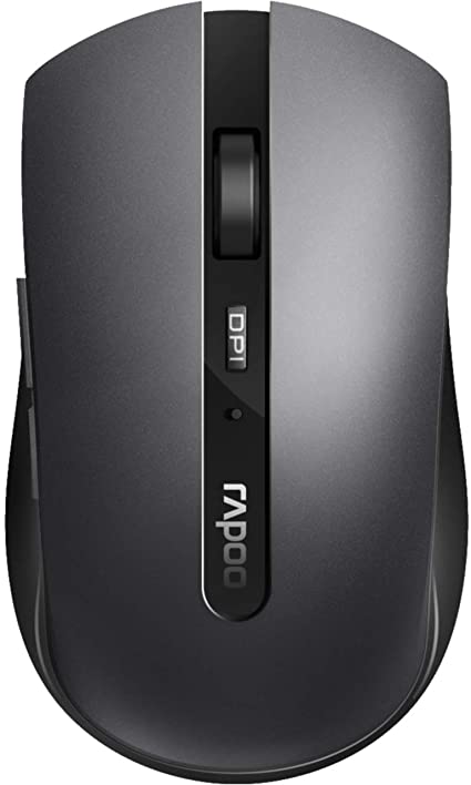 Rapoo 7200M 1600 DPI RF Wireless + Bluetooth Optical Ambidextrous Dark Grey Mouse