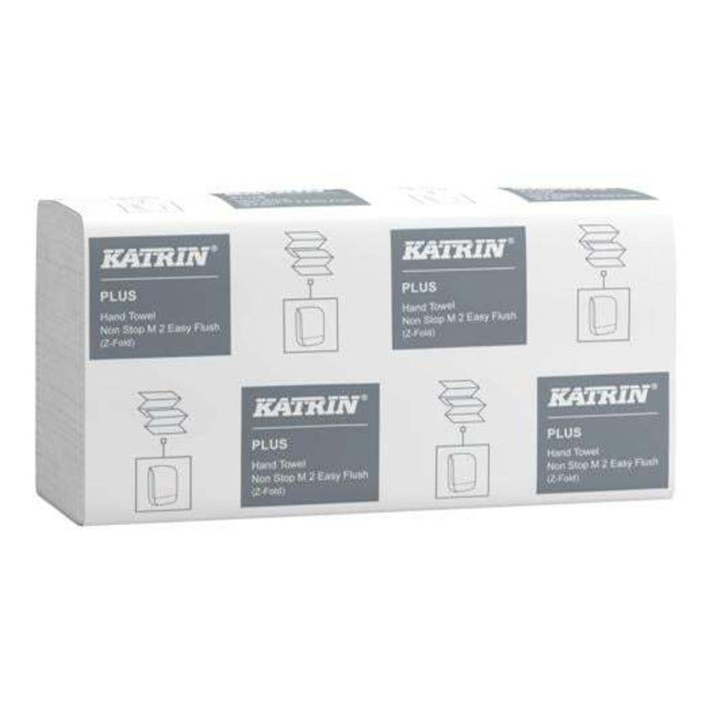 Katrin Plus Z-fold Non-Stop Paper Towels EasyFlush 15x160 Sheets 2-Ply (Pack 2400 Towels) - 61624