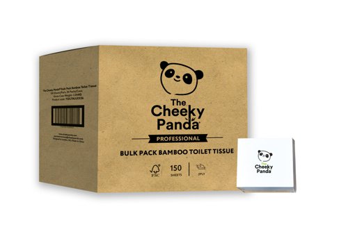 Cheeky Panda Sustainable Bamboo Toilet Tissues 2 Ply Travel Bulk Pack 150 Sheets Per Pack (Pack 36) - TOILTBULKX36
