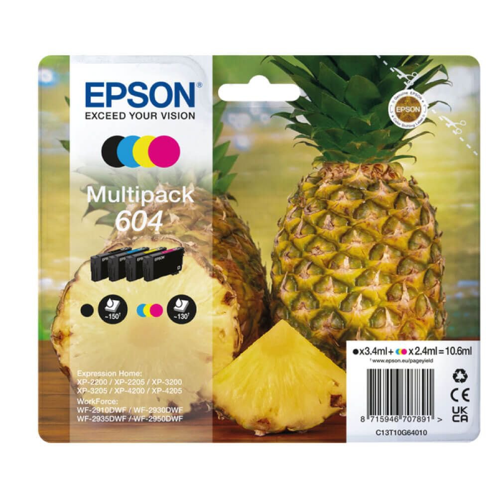 Original Epson C13T10G64010/604 Ink Cartridge Multi Pack 150 Pages + 3x130 Pages