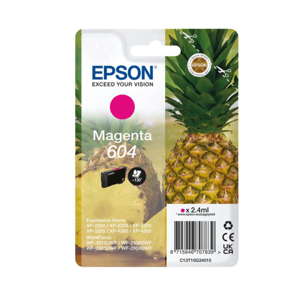 Original Epson 604 (C13T10G34010) Magenta Original Standard Capacity Ink Cartridge (Pineapple)