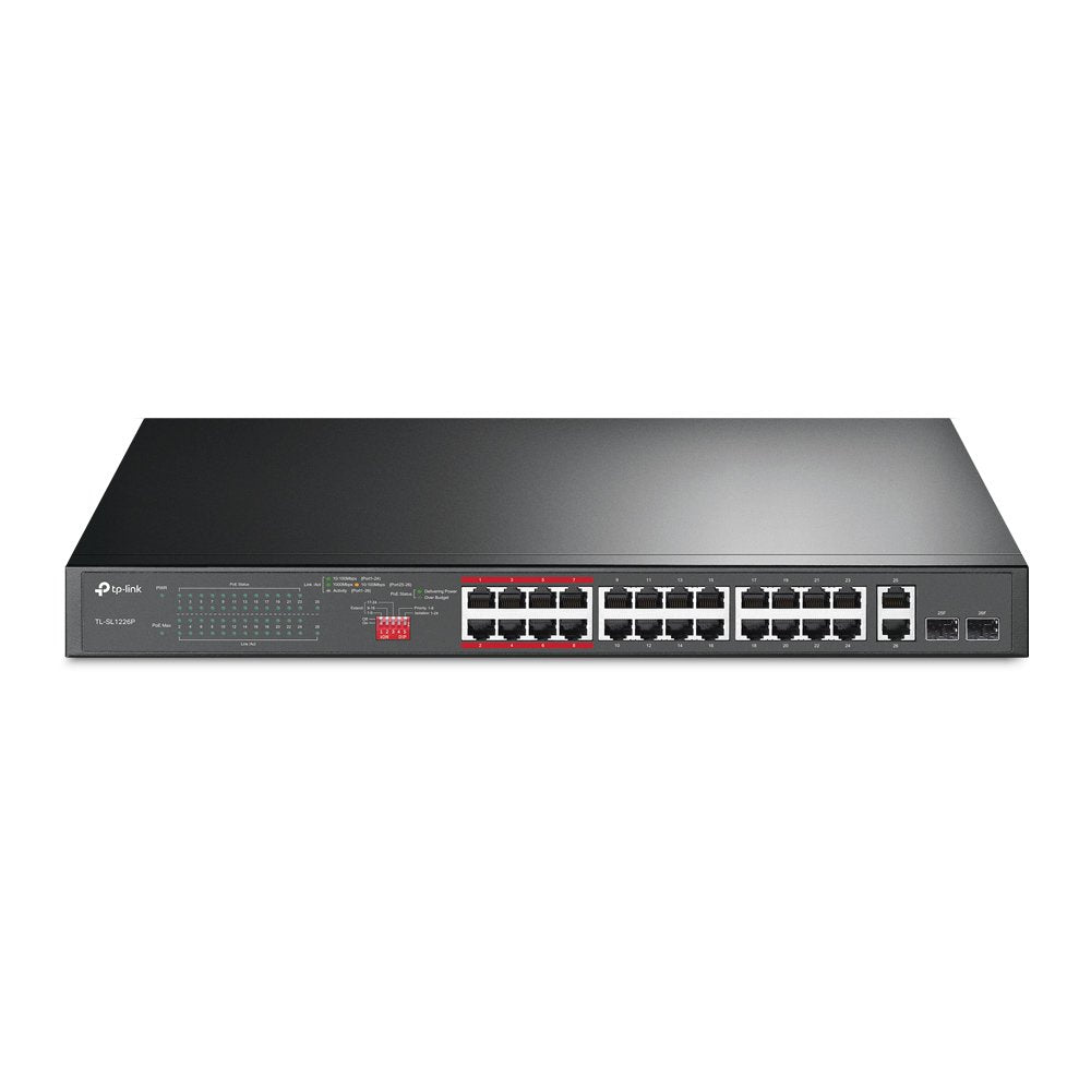 24 Port 10/100Mbps+2 Port Gb PoE+ Switch