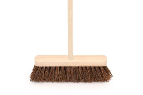 ValueX Broom Head Stiff Bassine 12 inches Wide Fitted With 4 Foot Wooden Handle - 0906214