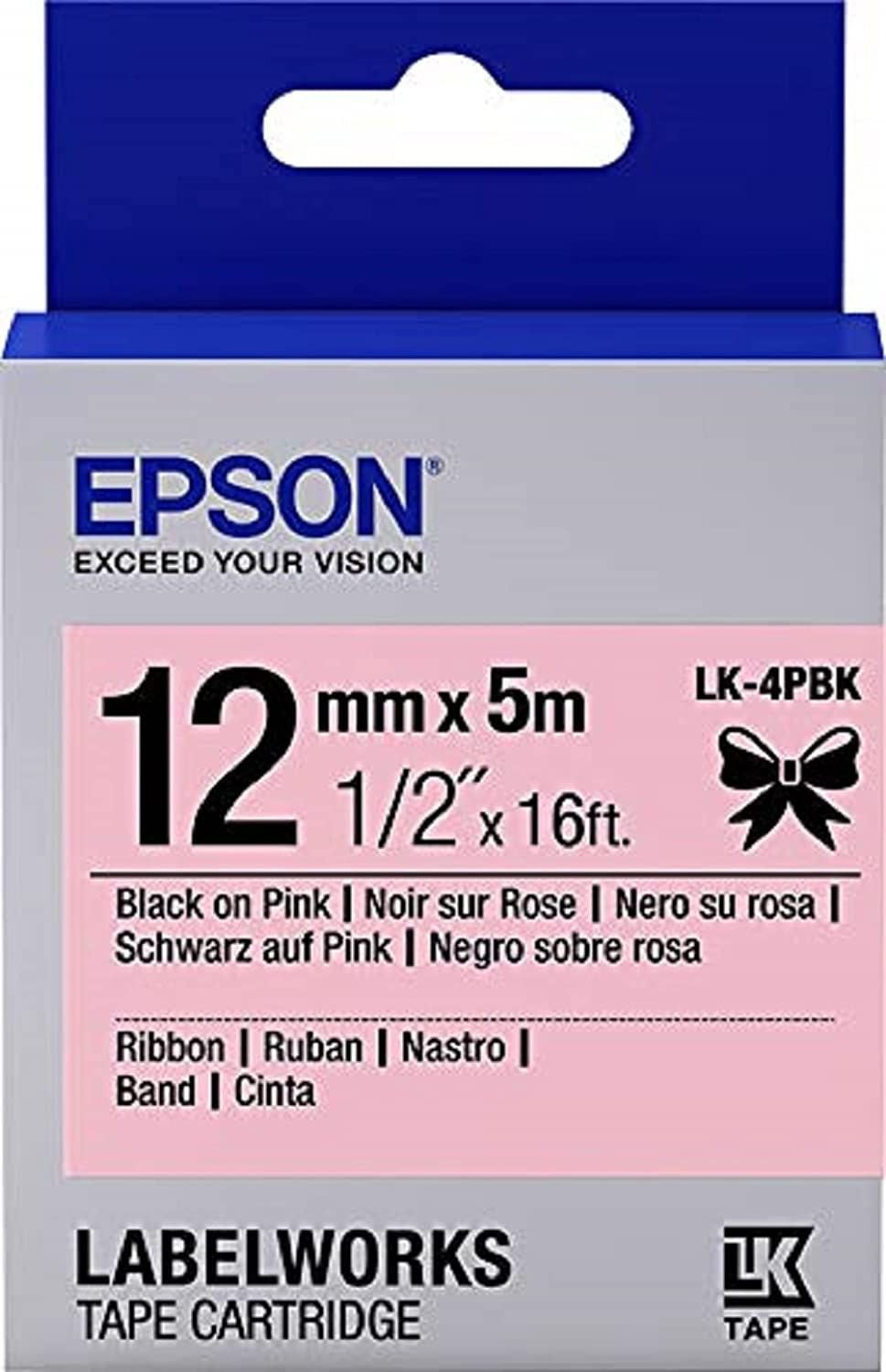 Epson C53S654031 Ribb Bk on Pink 12MMx5M