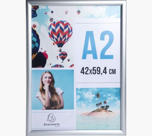 Exacompta Wall Snap Frame Poster Holder Aluminium A2 Crystal (Pack 1) -  8294358D