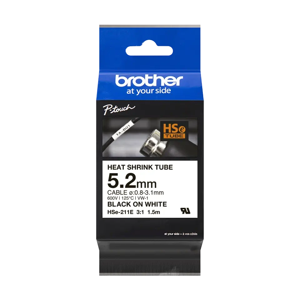 Brother HSE211E Heat Shrink 5.2mm x 1.5m