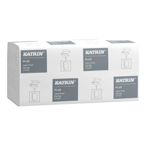Katrin Plus V-fold Paper Towels Zig Zag 20x300 Sheets 1-Ply (Pack 6000 Towels) - 83114