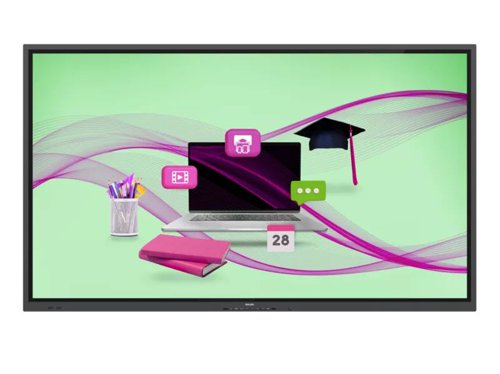 Philips Signage Solutions E-Line 65 Inch 3840 x 2160 Pixels 4K Ultra HD Multi-Touch DVI HDMI USB Android 10 Interactive Display