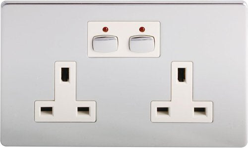 EnerGenie Mi Home Style Double Socket Outlets Chrome