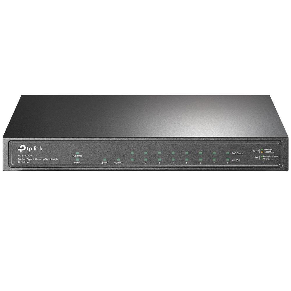 10 Port Gbit Switch with 8 Port PoE Plus