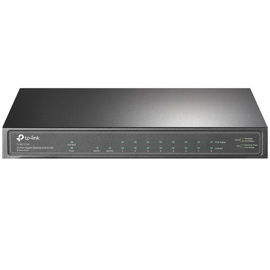 10 Port Gbit Switch with 8 Port PoE Plus