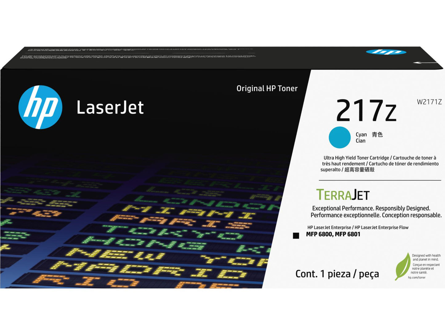 HP 217Z Cyan Extra High Capacity Toner Cartridge 24K Pages - W2171Z