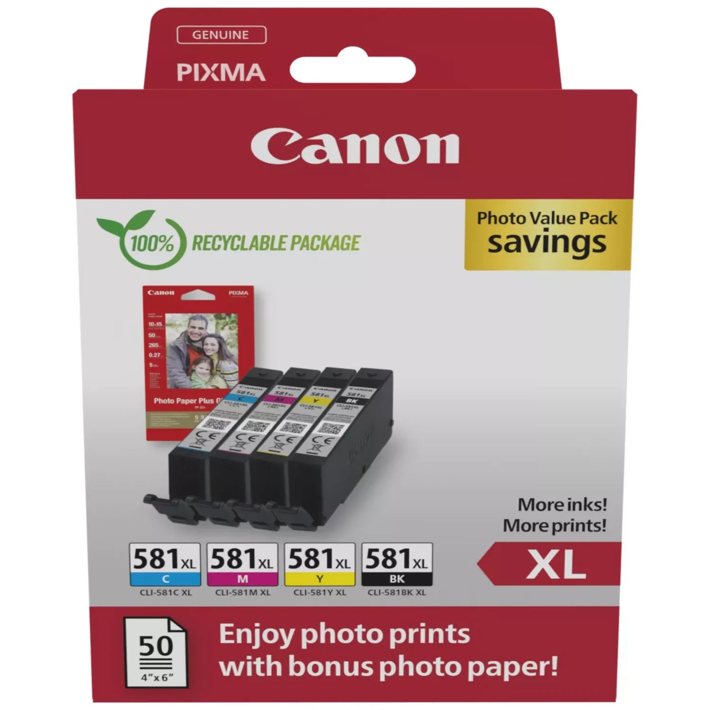 CANON 2052C006 CLI581XL PHOTO MULTI CMYK