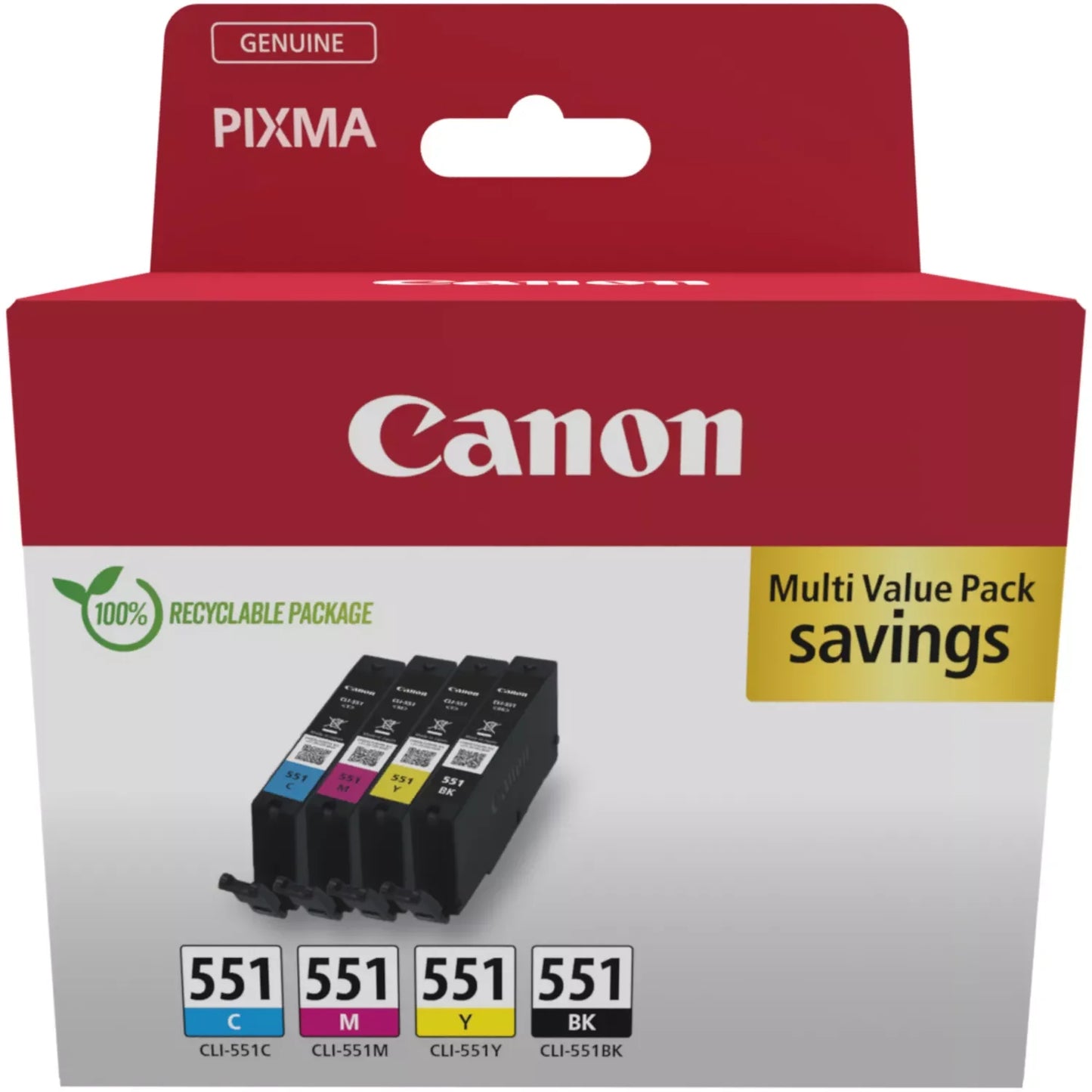Original Canon CLI-551 BK/C/M/Y Multipack Original Ink Cartridge