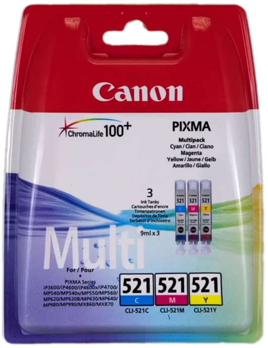 Canon 2934B015 CLI-521 CMY Multi 9ml