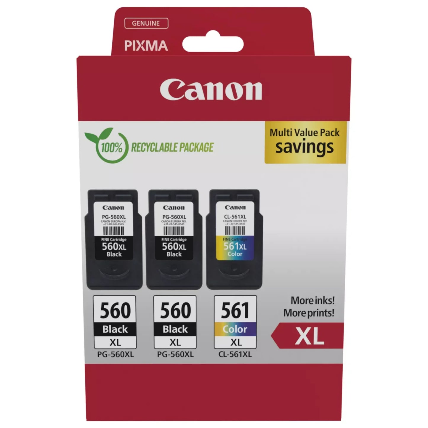 Original Canon PG-560XL x 2/CL-561XL Original Multipack Ink Cartridges (3712C009)