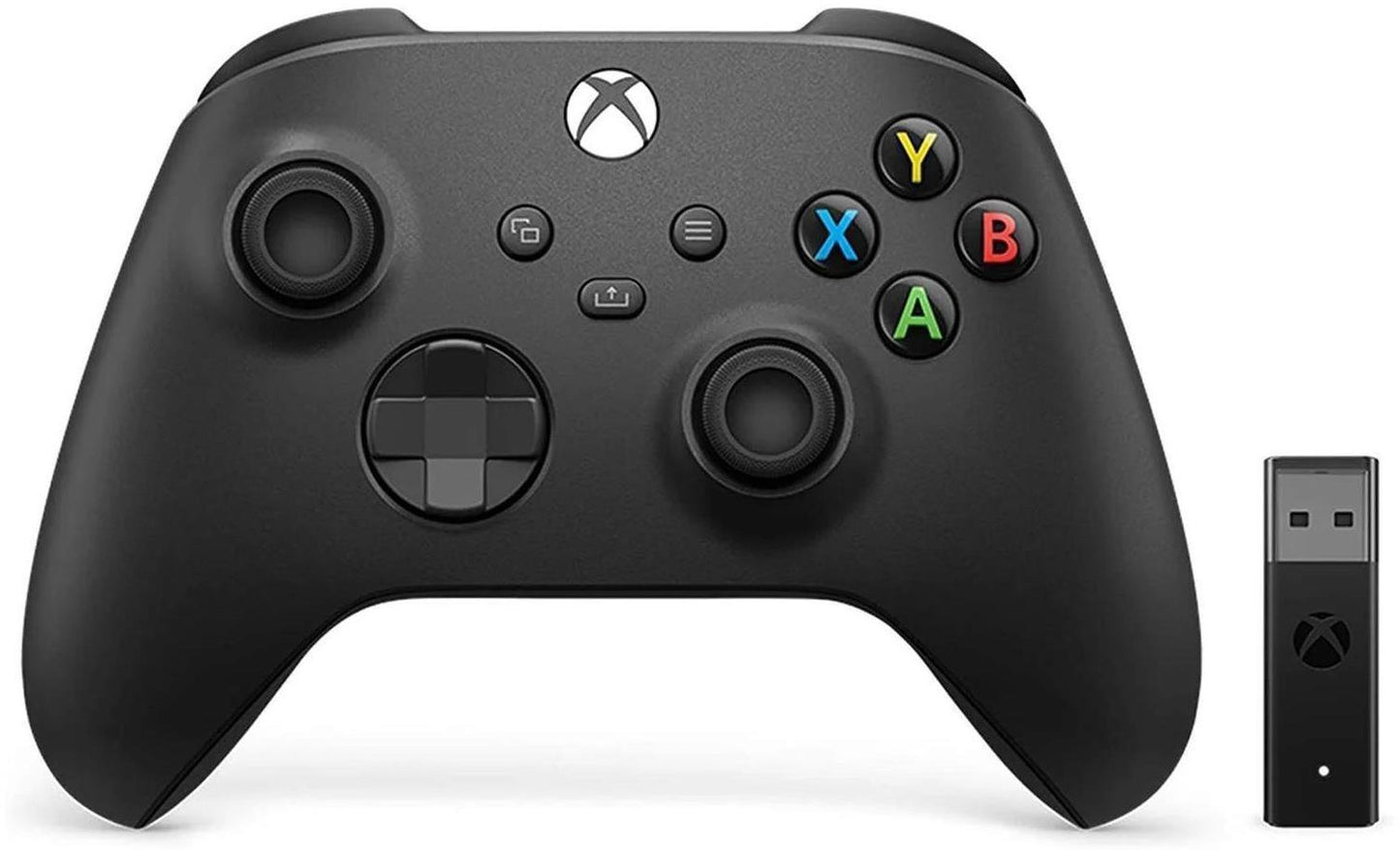 Xbox Carbon Black Controller and Adapter