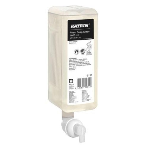Katrin Clean Commercial Hand Wash Foam 1000ml Unscented (Pack 6) - 3136
