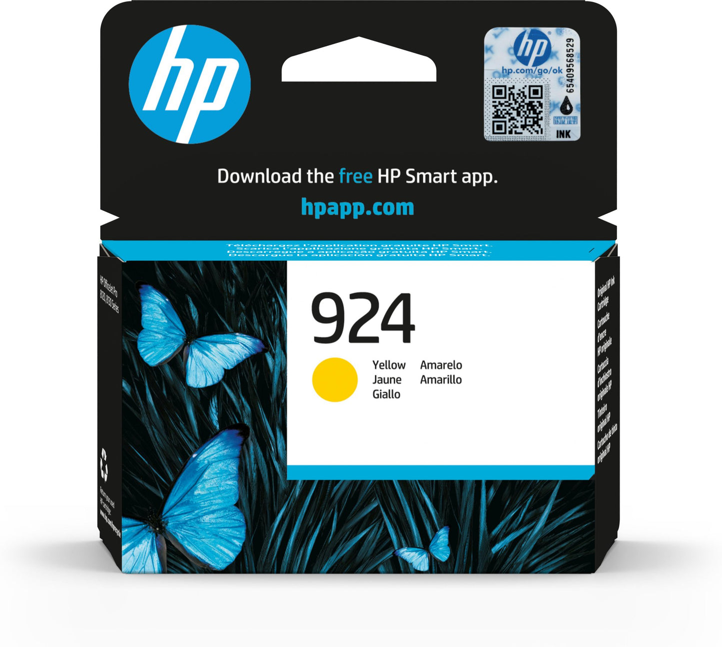 HP 4K0U5NE NO 924 Yellow Ink 400 Pages