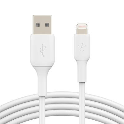 Belkin BoostCharge 2m White Lighting to USB-A Cable