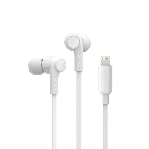 Belkin Rockstar Wired White Earphones with Lightning Connector