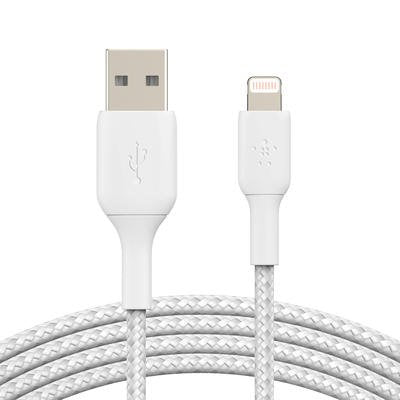 Belkin BoostCharge 3m White Braided USB-A to Lightning Cable