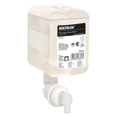 Katrin Green Commercial Hand Wash Foam 500ml Scented Birchwood (Pack 12) - 86481