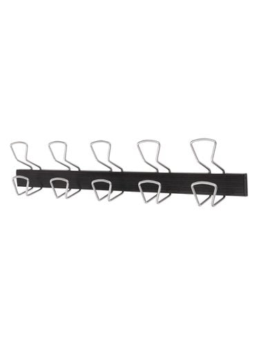 Alba 5 Double Hook Coat Hanger Wall Mounted Black/Metal - PMPRO5M