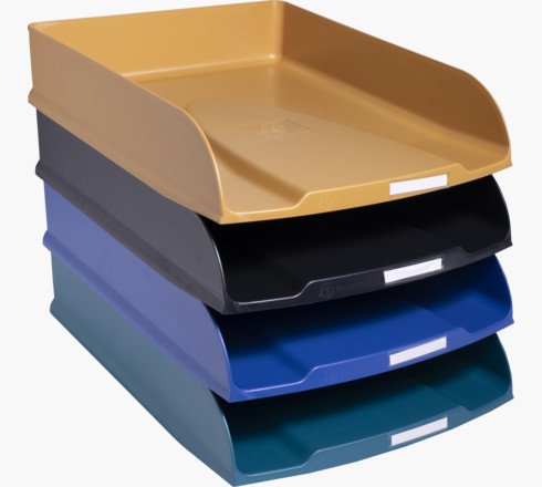 Exacompta NeoDeco Letter Tray Set 346x255x65mm Assorted Colours (Pack 4) - 111505SETD