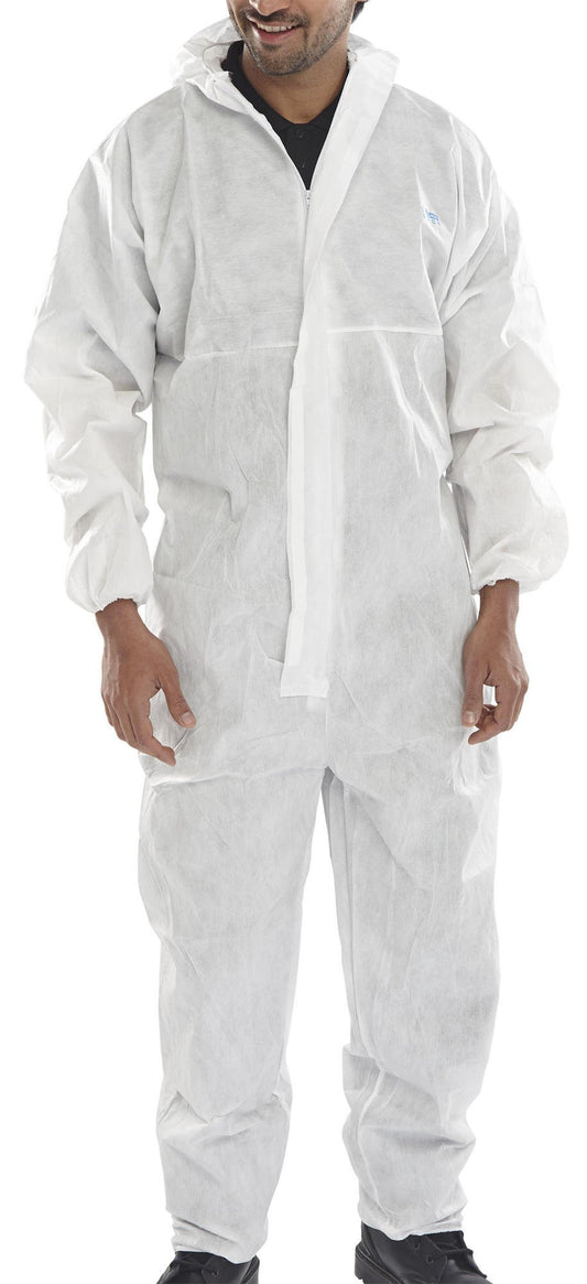 Beeswift Disposable Coverall White Type 5/6 Medium Pack of 20