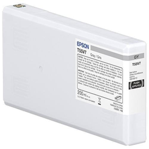 Epson T55W700 Gray Ink Cartridge 200ml - C13T55W700