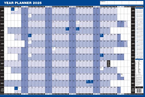 ValueX Year Planner 909 x 610 mm Unmounted 2025 - YPU