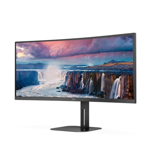 AOC V5 34 Inch 3440 x 1440 Pixels Wide Quad HD VA Panel FreeSync HDMI DisplayPort USB-C Curved Monitor