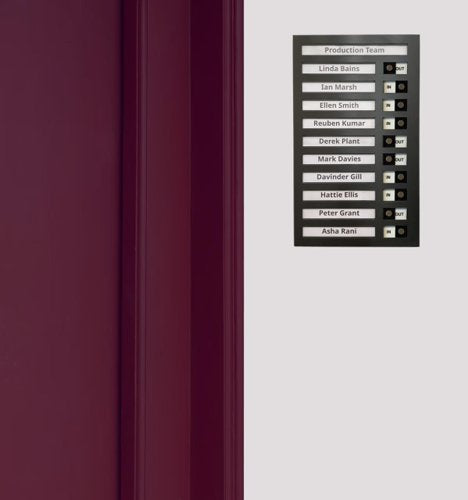 SafeTrack 10 Name In/Out Board - RCN10 DD