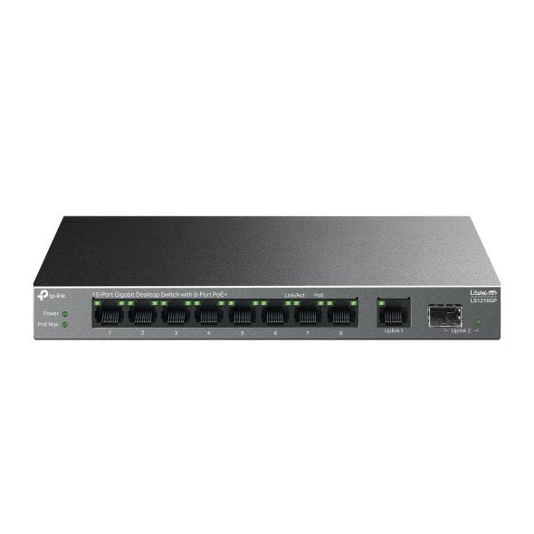 10 Port Gbit Desktop Switch 8Port PoE+
