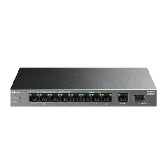 10 Port Gbit Desktop Switch 8Port PoE+