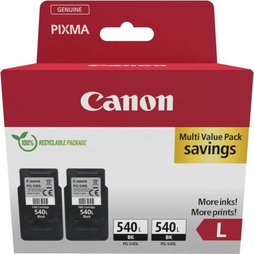 Canon PG540L Twin Pack Black Ink (Pack 2) - 5224B020