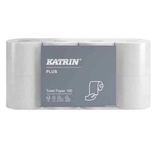 Katrin Plus Toilet Paper Rolls 180 Sheets 3-Ply Packed 8x7 (Pack 56 rolls) - 87709