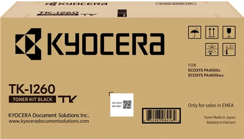 Kyocera TK1260 Black Toner for ECOSYS PA4000x & ECOSYS PA4000wx 10000 pages - 1T0C150NL0