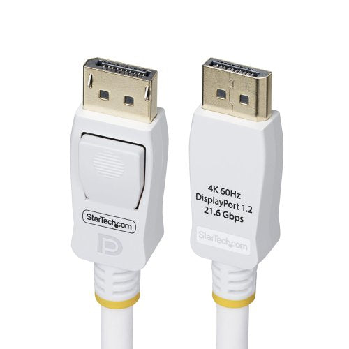 StarTech.com 6ft VESA Certified DisplayPort 1.2 White Cable with Latches
