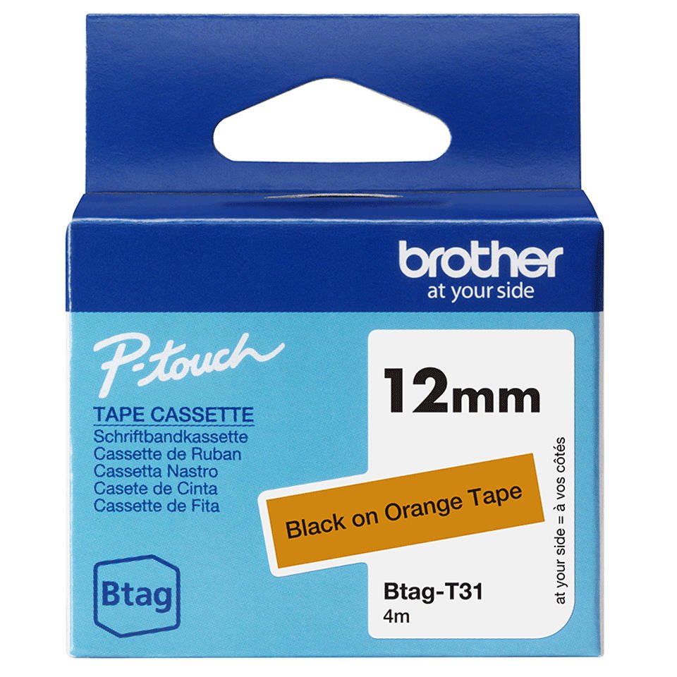 Brother BTAGT31 Black on Orange T 12mm