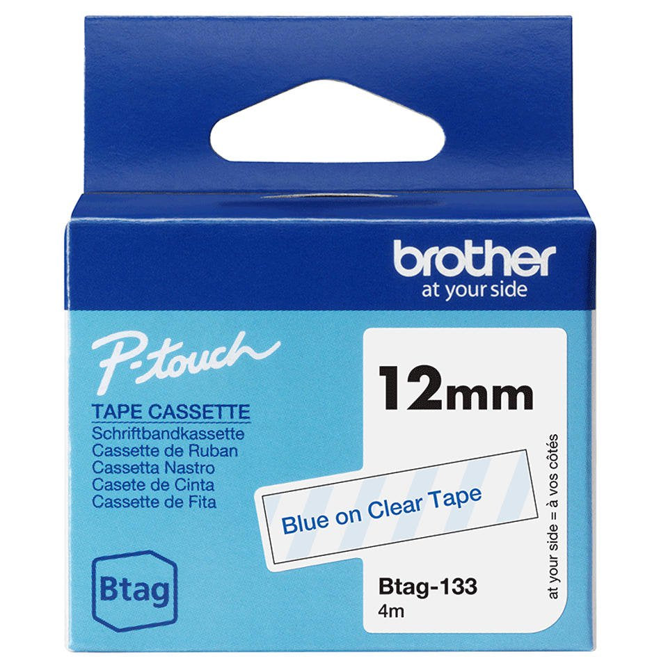 Brother BTAG133 Blue on Clear Tape 12mm