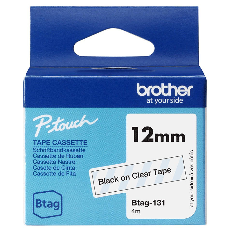 Brother BTAG131 Bk on Clear Lab Tap 12mm