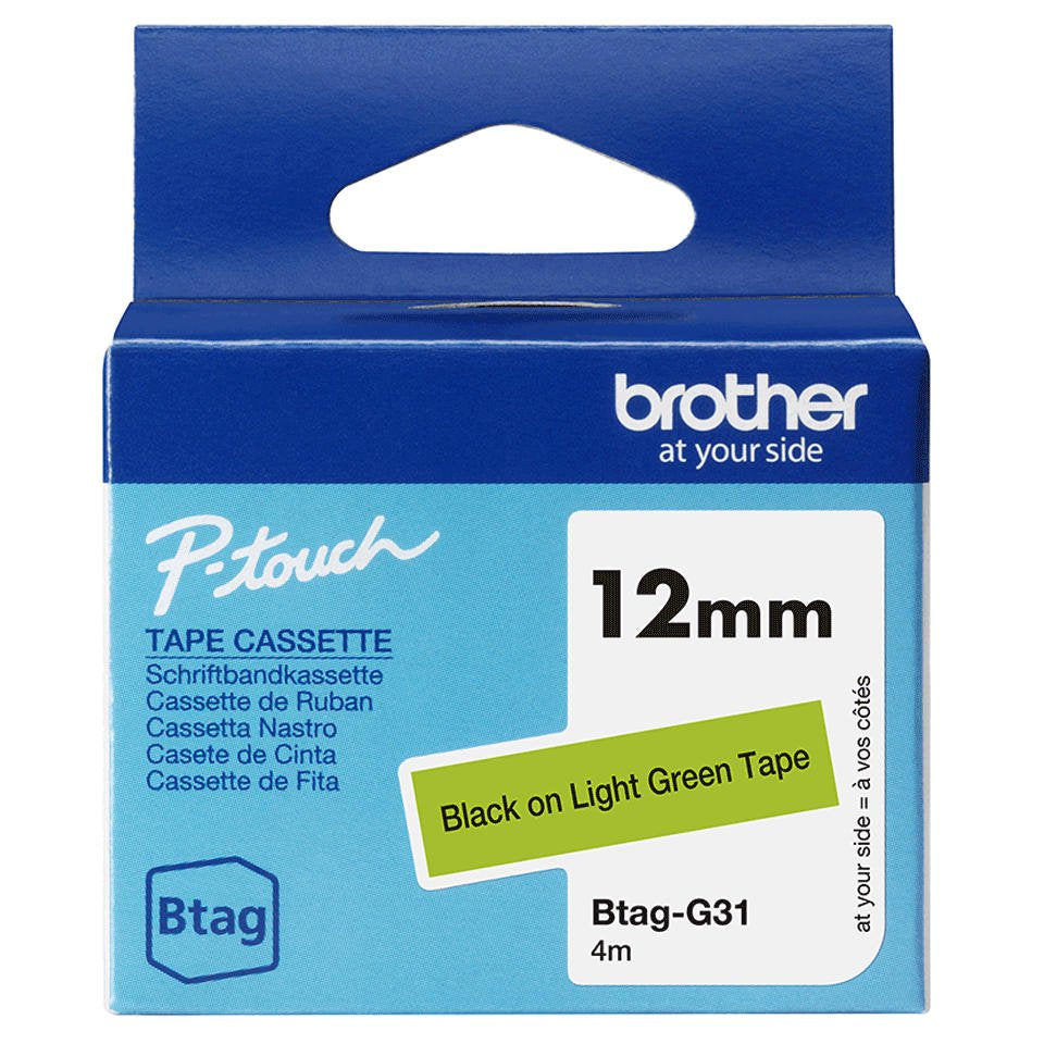 Brother BTAGG31 Bk on Light Green T 12mm