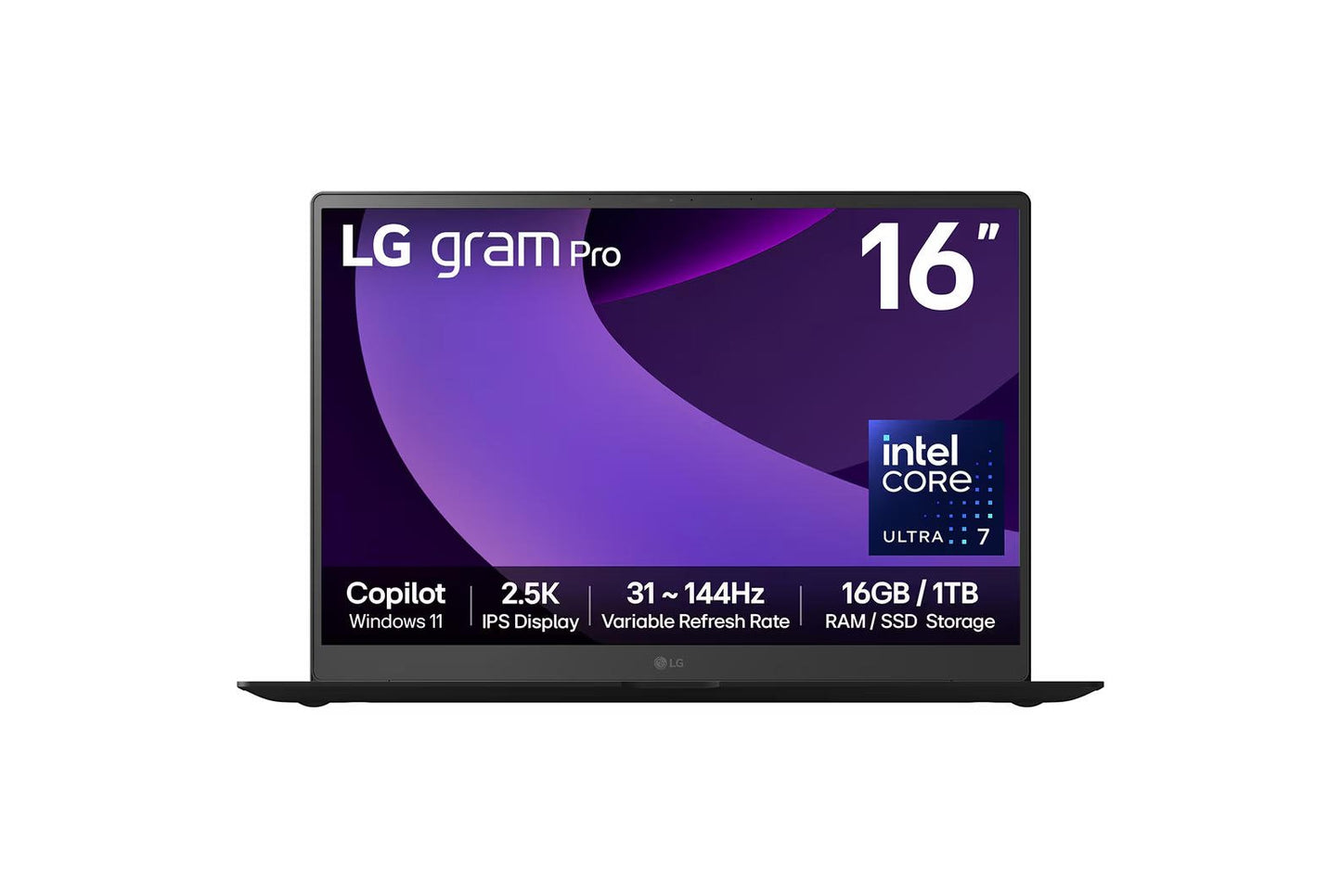 LG Gram Pro 16 Inch Intel Core Ultra 7 225H 16GB RAM 1TB SSD Intel Arc Graphics Windows 11 Home Notebook